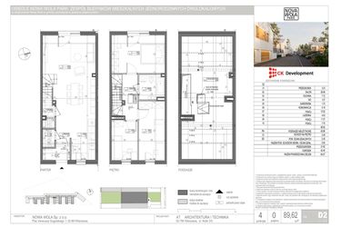 Rzut - Dom na sprzedaż 4 pokoje o powierzchni 89,62 m² - numer D.2 w Nova Wola Park