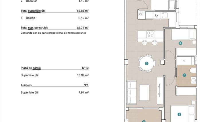 Rzut - Mieszkanie na sprzedaż 3 pokoje o powierzchni 212 m² - numer 3 w Apartamenty w Jacarilla, RD-87739
