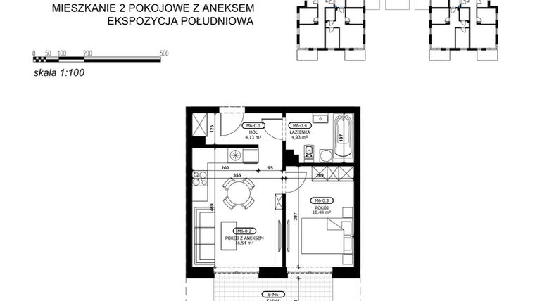 Rzut - Mieszkanie na sprzedaż 2 pokoje o powierzchni 36,08 m² - numer C2-M6 w Stacja Łódź V – etap C2