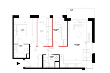 Rzut - Mieszkanie na sprzedaż 4 pokoje o powierzchni 81,94 m² - numer E.5.6 w INSPIRE ETAP IV – bud. E