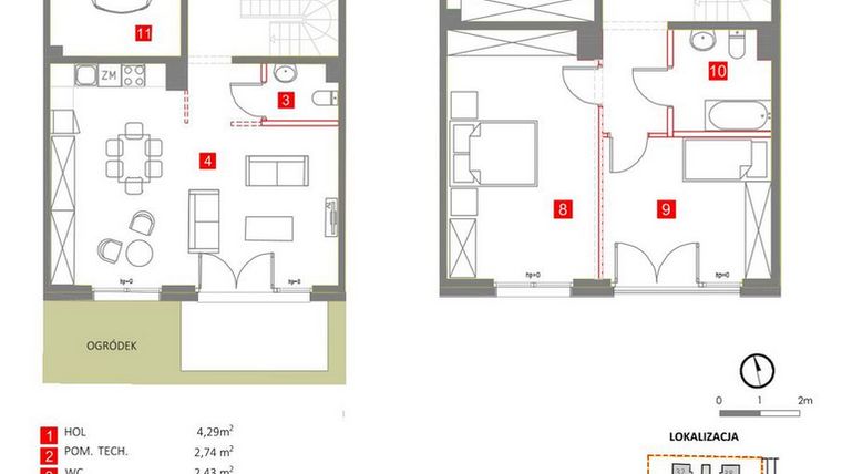 Rzut - Dom na sprzedaż 5 pokoi o powierzchni 131,25 m² - numer 10 w Słoneczny Zakątek