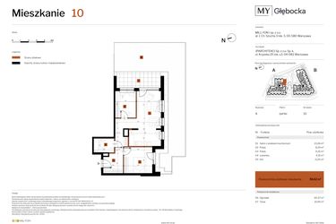 Rzut - Mieszkanie na sprzedaż 3 pokoje o powierzchni 58,62 m² - numer 10 w MY Głębocka
