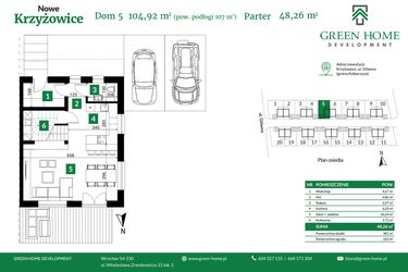 Rzut - Dom na sprzedaż 5 pokoi o powierzchni 105 m² - numer 5 w Nowe Krzyżowice II