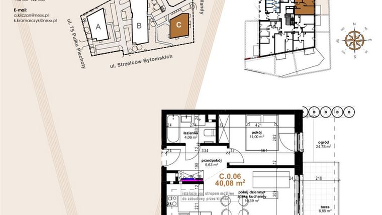 Rzut - Mieszkanie na sprzedaż 2 pokoje o powierzchni 40,08 m² - numer VC.0.06 w Vanda Park