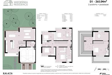 Rzut - Dom na sprzedaż 6 pokoi o powierzchni 265,04 m² - numer D1 w Wiedeńska Residence