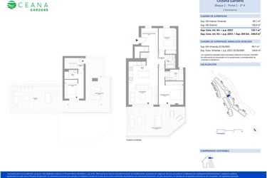 Rzut - Mieszkanie na sprzedaż 3 pokoje o powierzchni 90 m² - numer B3P2-2A w Oceana Gardens II
