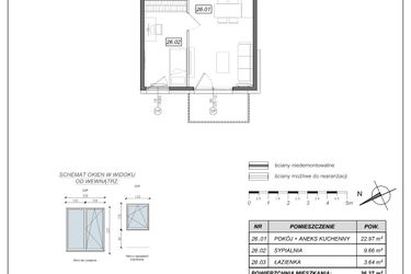 Rzut - Mieszkanie na sprzedaż 2 pokoje o powierzchni 36,27 m² - numer 4.B.26 w Nowe Południe bud. 4