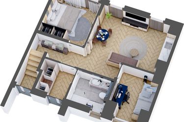 Rzut - Mieszkanie na sprzedaż 3 pokoje o powierzchni 45,9 m² - numer 9D w Słoneczny Nowy Otok - Malownicza IV