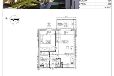 Rzut - Mieszkanie na sprzedaż 2 pokoje o powierzchni 40,04 m² - numer M.B7.01.41 w Osiedle Harmonia bud. B7