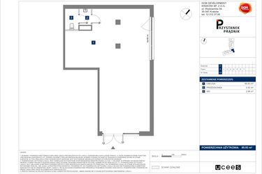 Rzut - Lokal użytkowy na sprzedaż 1 pokój o powierzchni 85,93 m² - numer U4 w Przystanek Prądnik