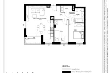 Rzut - Mieszkanie na sprzedaż 3 pokoje o powierzchni 67,54 m² - numer B51 w Osiedle pod Klonami "Klonowa 11"