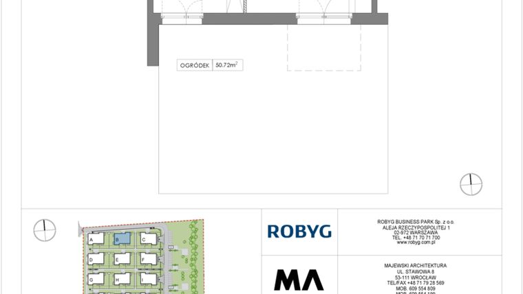 Rzut - Mieszkanie na sprzedaż 2 pokoje o powierzchni 42,07 m² - numer VV/B/0/2 w Villa Viva
