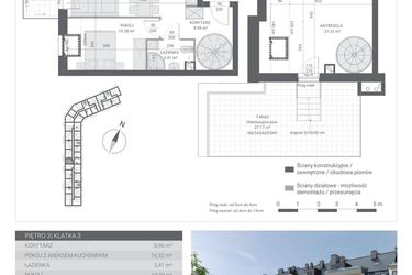 Rzut - Mieszkanie na sprzedaż 2 pokoje o powierzchni 60,39 m² - numer 79 w Ignatki Forest etap II
