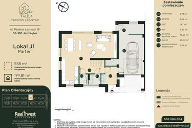 Rzut - Dom na sprzedaż 5 pokoi o powierzchni 175,47 m² - numer J1 w Aleja Ptaków Leśnych