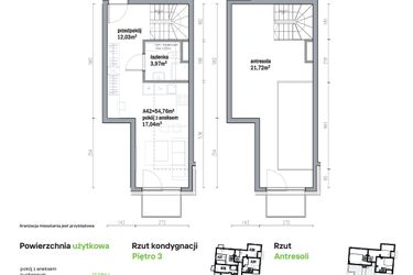 Rzut - Mieszkanie na sprzedaż 2 pokoje o powierzchni 54,76 m² - numer A42 w Traugutta Vita