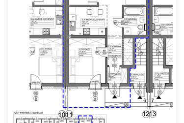Rzut - Mieszkanie na sprzedaż 3 pokoje o powierzchni 55,45 m² - numer 11 w Apartamenty Koluszki