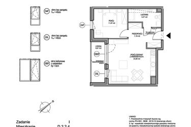 Rzut - Mieszkanie na sprzedaż 2 pokoje o powierzchni 49,3 m² - numer D.2.2.4 w Rumia Centralna