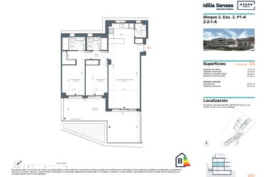 Rzut - Mieszkanie na sprzedaż 2 pokoje o powierzchni 100,5 m² - numer B2P2P1 w Idilia Senses