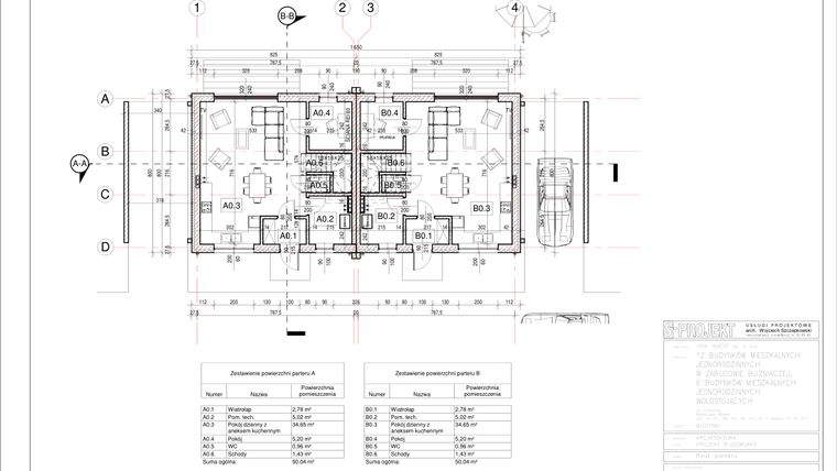 Rzut - Dom na sprzedaż 6 pokoi o powierzchni 126,41 m² - numer 15A w Osiedle Celulozy