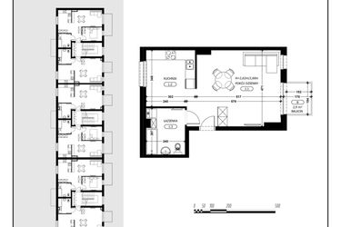 Rzut - Mieszkanie na sprzedaż 1 pokój o powierzchni 41,09 m² - numer B1-M21 w Śląska Park