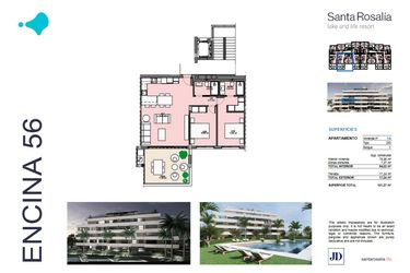 Rzut - Mieszkanie na sprzedaż 2 pokoje o powierzchni 76 m² - numer 14 w Santa Rosalía - Murcia