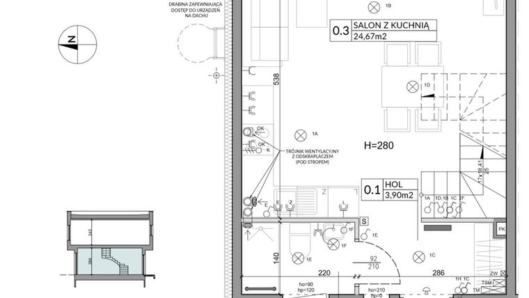 Rzut - Dom na sprzedaż 4 pokoje o powierzchni 74,84 m² - numer 4 w Boska Ksawerowska 2