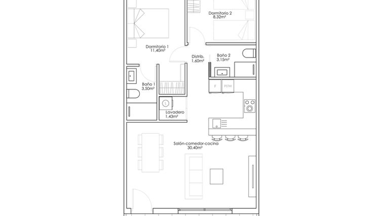 Rzut - Dom na sprzedaż 2 pokoje o powierzchni 67,5 m² - numer 0-4 w Domy w Pilar de la Horadada - 28050948