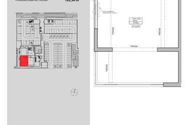 Rzut - Lokal użytkowy na sprzedaż 1 pokój o powierzchni 102,34 m² - numer 2.U2 w Niebieski Bursztyn II