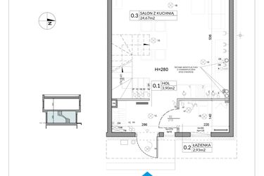 Rzut - Dom na sprzedaż 4 pokoje o powierzchni 74,84 m² - numer 32 w Boska Ksawerowska 2 etap 2