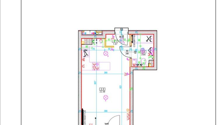Rzut - Mieszkanie na sprzedaż 1 pokój o powierzchni 27,91 m² - numer D18 w Osiedle Zuchów