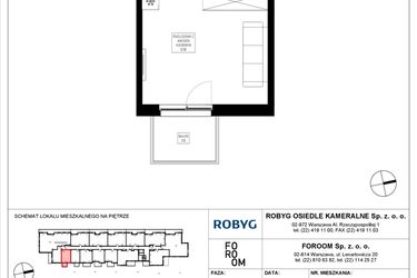 Rzut - Mieszkanie na sprzedaż 1 pokój o powierzchni 27,09 m² - numer OK6/A/1/6 w Osiedle Kameralne VI