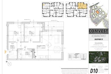 Rzut - Mieszkanie na sprzedaż 3 pokoje o powierzchni 57,69 m² - numer D10 w Kowanówko