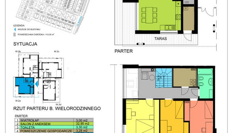 Rzut - Mieszkanie na sprzedaż 4 pokoje o powierzchni 113,29 m² - numer W2A w Błękitne Aleje