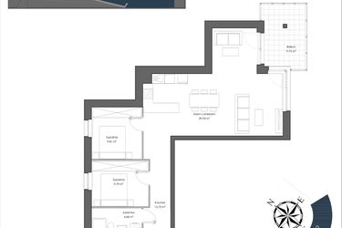 Rzut - Mieszkanie na sprzedaż 3 pokoje o powierzchni 78,97 m² - numer H.301 w Nautica Resort etap III