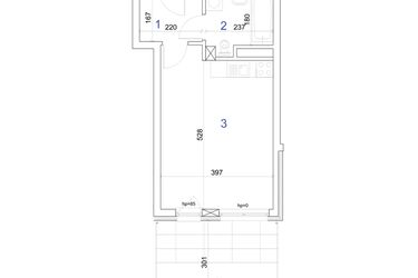 Rzut - Mieszkanie na sprzedaż 1 pokój o powierzchni 29,88 m² - numer 6A.45 w Mierzeja Wiślana etap IV