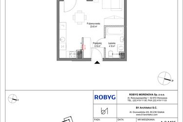 Rzut - Mieszkanie na sprzedaż 1 pokój o powierzchni 30,8 m² - numer A.2M05 w Leszczyńskich 2