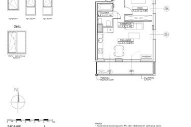 Rzut - Mieszkanie na sprzedaż 2 pokoje o powierzchni 42,97 m² - numer A.3.3.4 w Forma