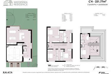 Rzut - Dom na sprzedaż 6 pokoi o powierzchni 231,77 m² - numer C'4 w Wiedeńska Residence