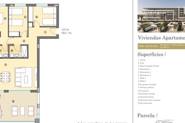 Rzut - Mieszkanie na sprzedaż 4 pokoje o powierzchni 94 m² - numer 3 w Bonalba Apartamenty
