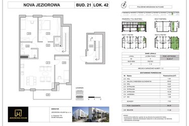 Rzut - Mieszkanie na sprzedaż 4 pokoje o powierzchni 82,26 m² - numer 42 w Nova Jeziorowa