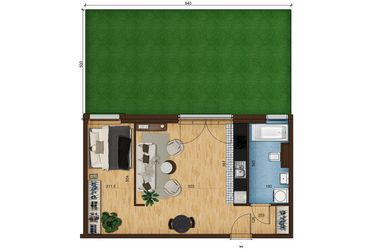 Rzut - Mieszkanie na sprzedaż 1 pokój o powierzchni 44,83 m² - numer 6.4 w Nowe Zabrze