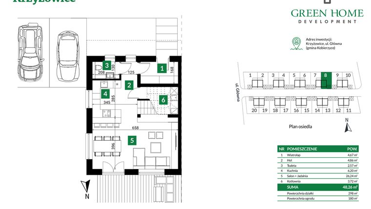 Rzut - Dom na sprzedaż 5 pokoi o powierzchni 105 m² - numer 8 w Nowe Krzyżowice II