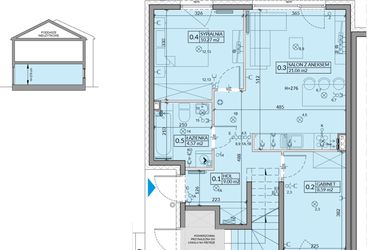 Rzut - Mieszkanie na sprzedaż 3 pokoje o powierzchni 53,49 m² - numer 57A w Domy na Witosa etap 2A i 2B