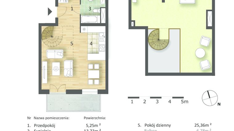 Rzut - Mieszkanie na sprzedaż 2 pokoje o powierzchni 56,65 m² - numer 23 w Osiedle Słoneczne