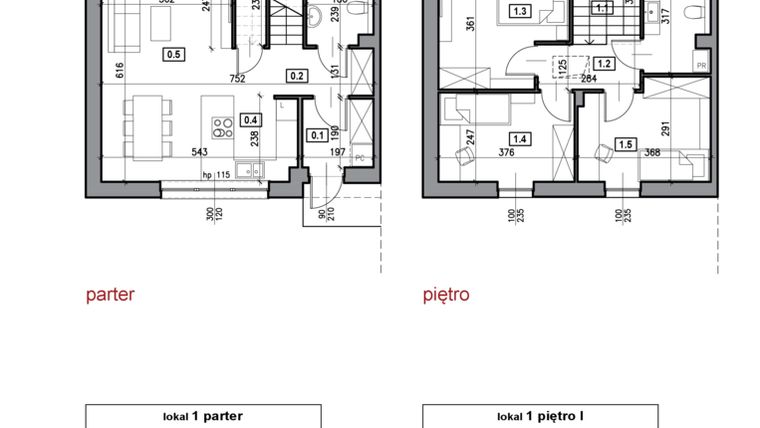 Rzut - Dom na sprzedaż 4 pokoje o powierzchni 84,2 m² - numer 2.1 w Trzcińska 95