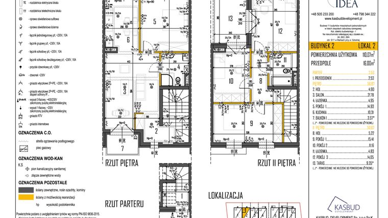 Rzut - Mieszkanie na sprzedaż 5 pokoi o powierzchni 110,07 m² - numer 2-L2 w Osiedle Idea etap II