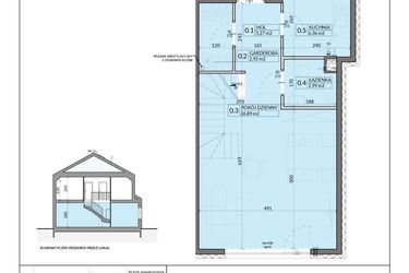 Rzut - Dom na sprzedaż 4 pokoje o powierzchni 85,77 m² - numer 9 w Ahoj Pogórze