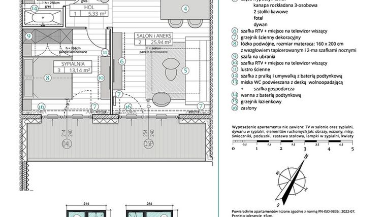 Rzut - Mieszkanie na sprzedaż 2 pokoje o powierzchni 48,99 m² - numer A.2.9 w Remedium