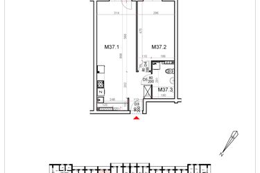 Rzut - Mieszkanie na sprzedaż 2 pokoje o powierzchni 49,92 m² - numer 37 w Malinowa Osiedle Borek