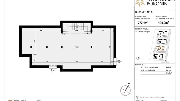 Rzut - Dom na sprzedaż 5 pokoi o powierzchni 272,1 m² - numer 3 w Poronin Tatrzańska